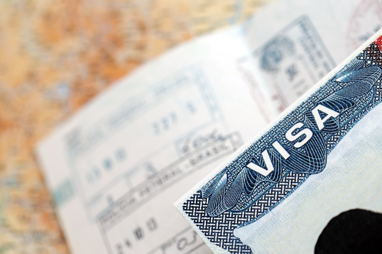 U.S. visa stamped in a passport page